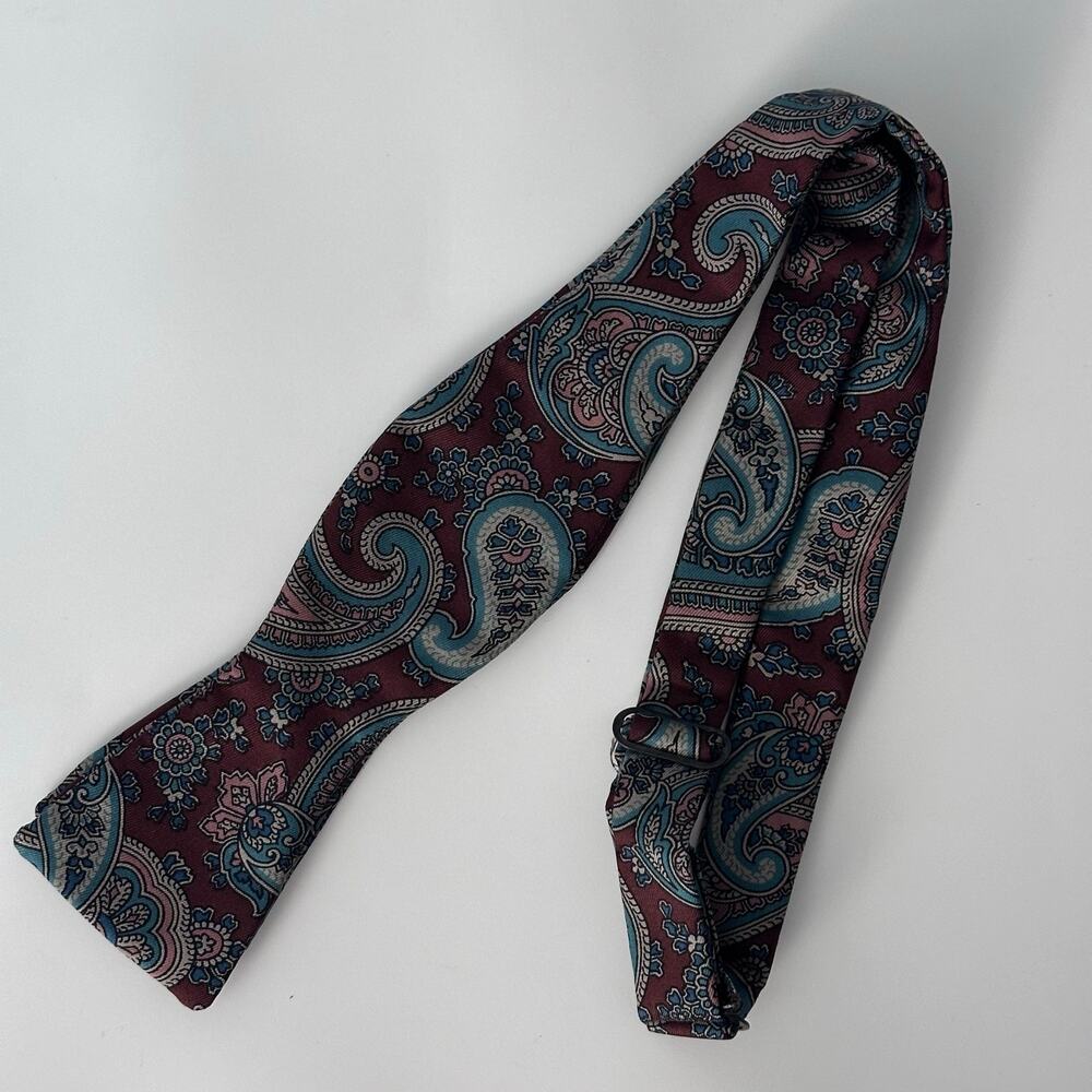 ROBERT TALBOTT Paisley Bow Tie - Burgundy